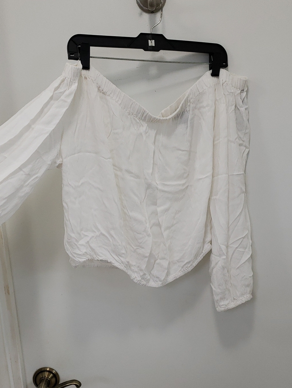 〰️Forever 21〰️ Off-Shoulder Open Back Peasant Sleeve Blouse L